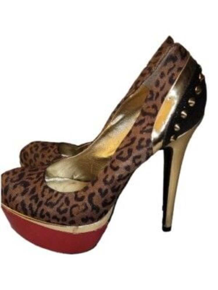SOLD!!!
G by Guess Veela Leopard Spiked Multi Stiletto Platform Heels